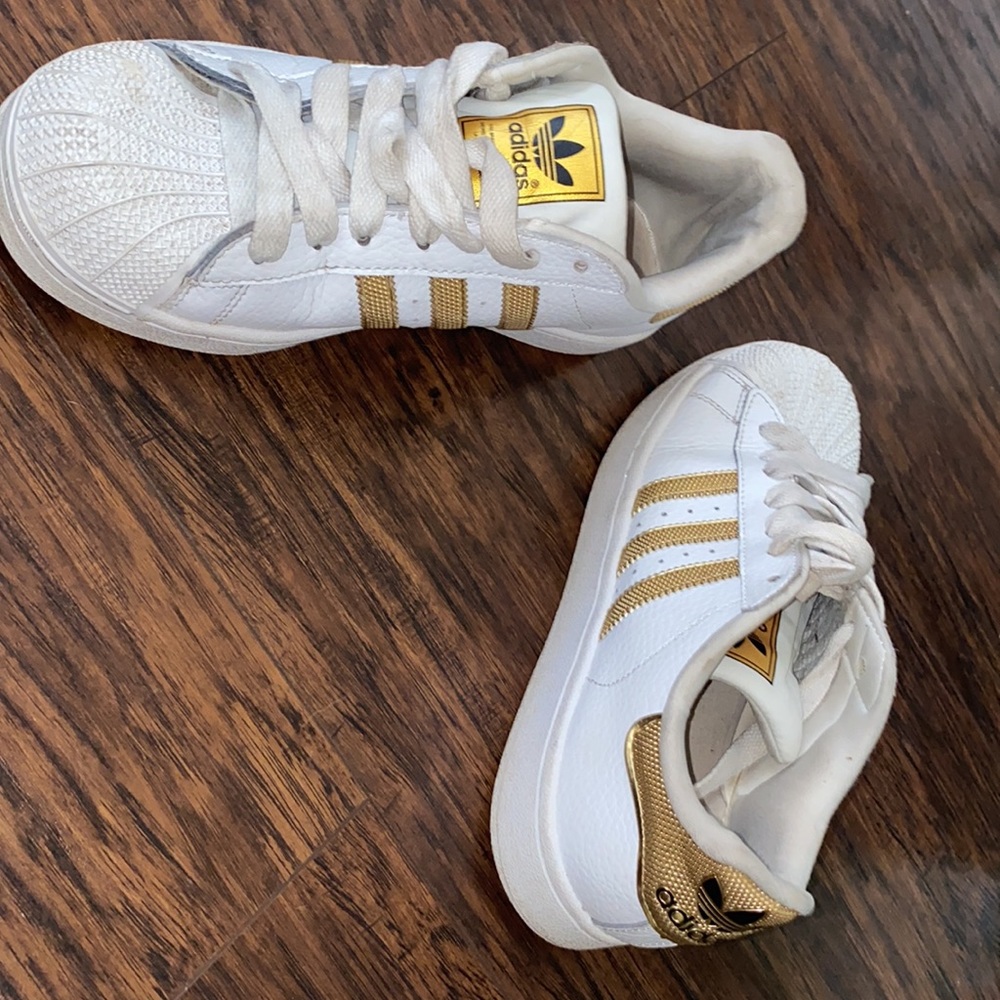 Adidas gold and white